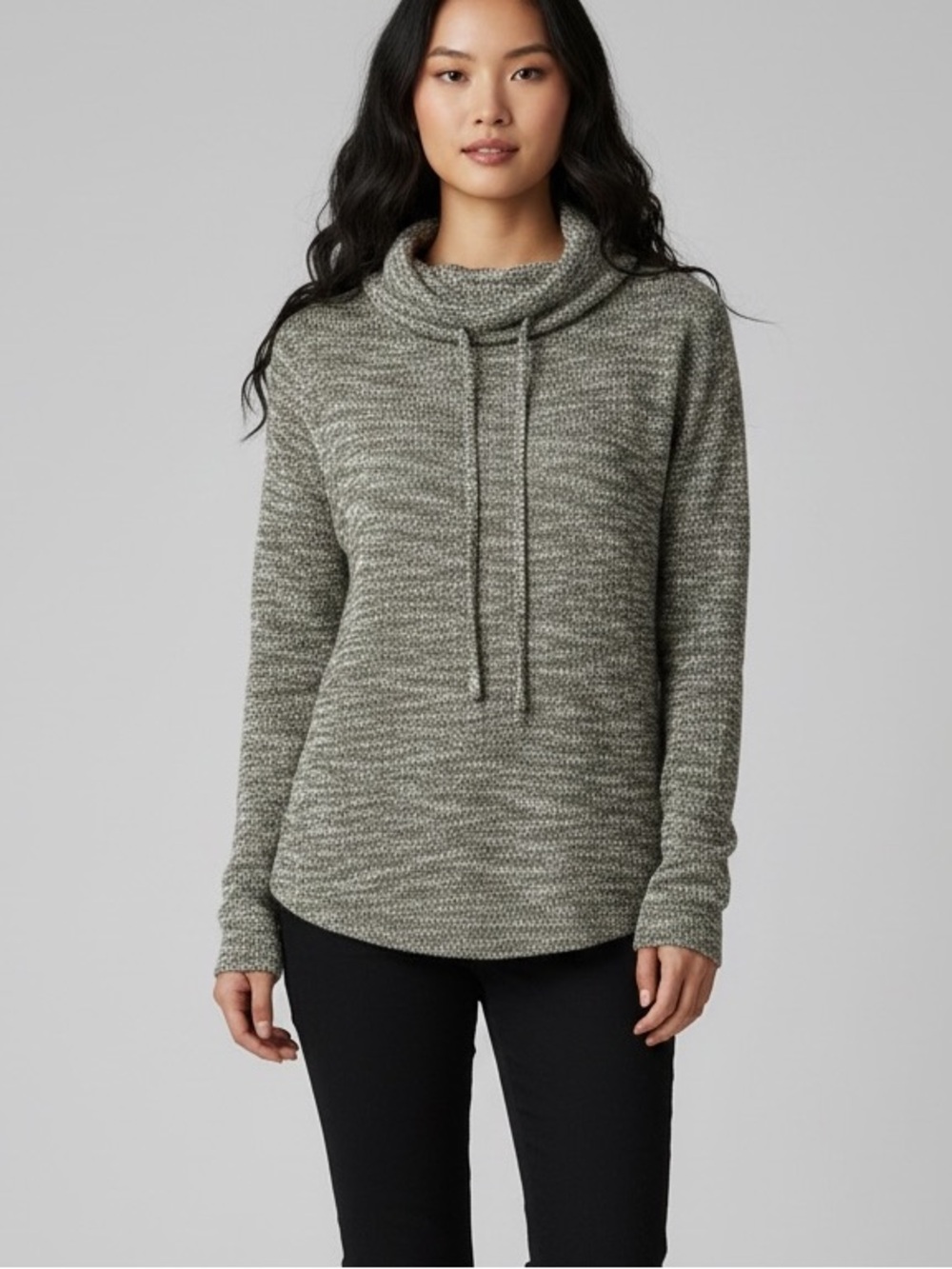 Stitch Fix Loveapella Evie Drawstring Funnel Neck Top Small NWT